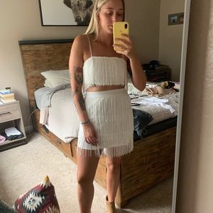 White Fringe Set